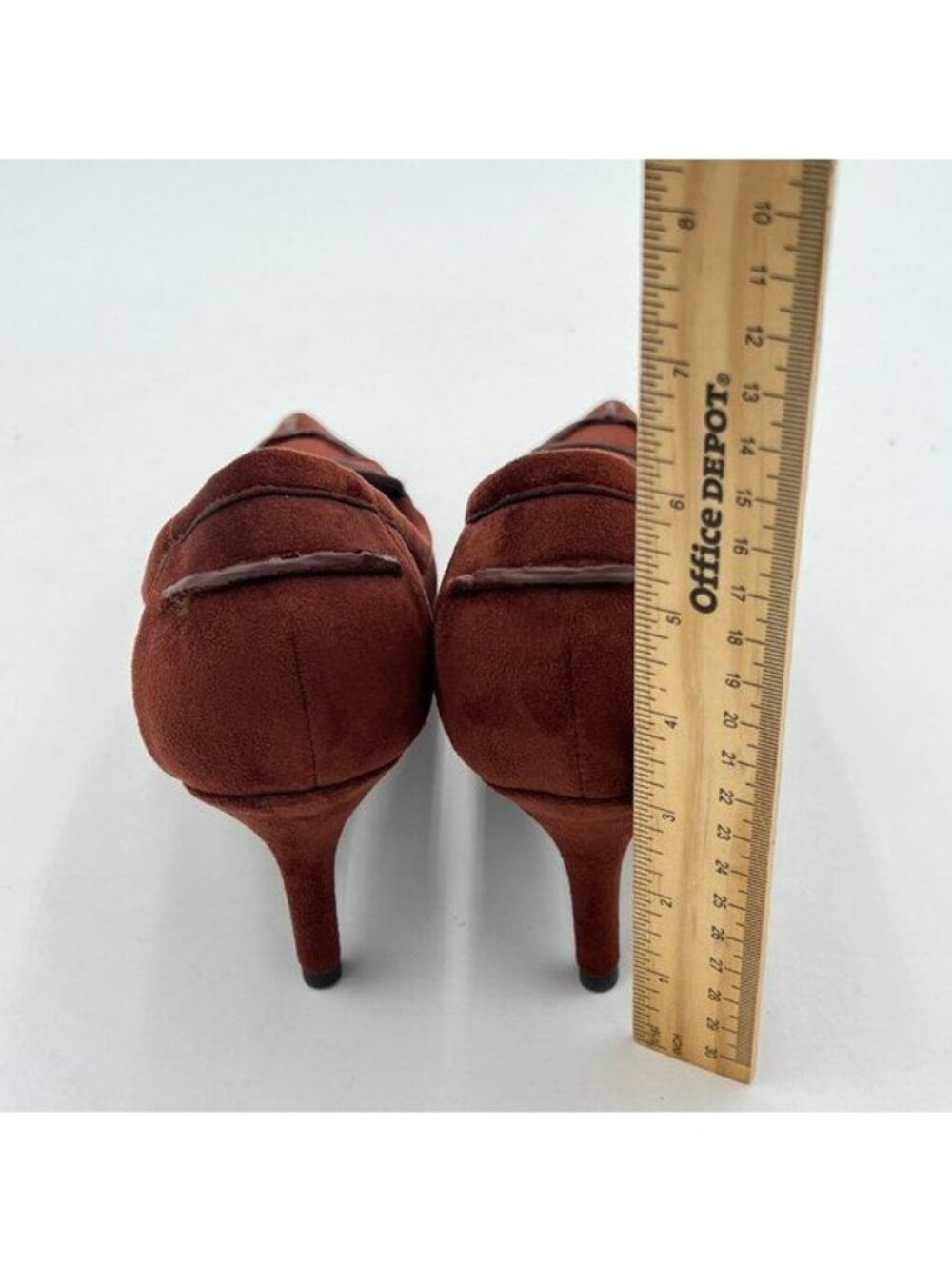 Women Pointed Toe Pumps Slip on Kitten Mid Heel Loafers Office Formal Work Dress - Picture 4 of 6